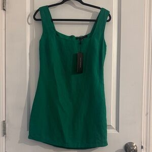 French Connection Women's Birdie Square-Neck Linen Blend Mini Dress